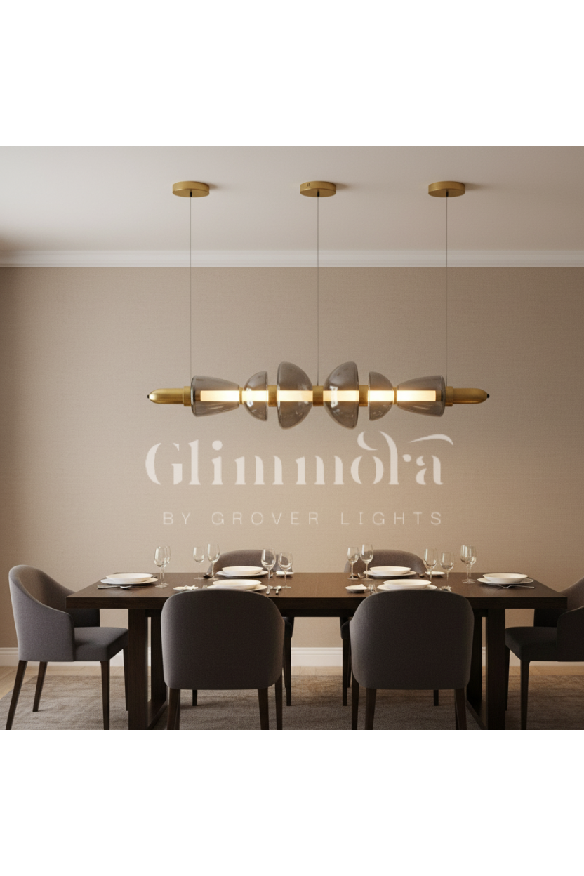 Separating Shadows (Smokey, 1000mm, Gold) Chandelier